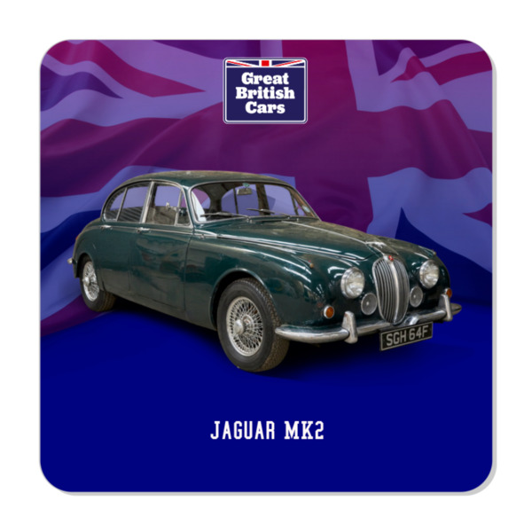 Jaguar MK2 Plastic Fridge Magnet 57mm Square