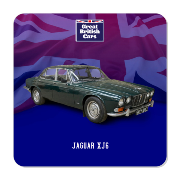 Jaguar XJ6 Plastic Fridge Magnet 57mm Square
