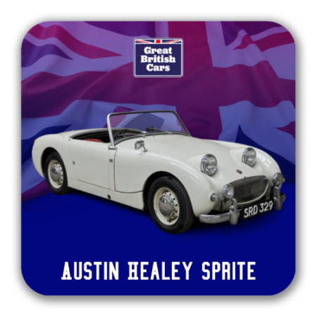 Austin Healey Sprite Square Coasters with Cork Back