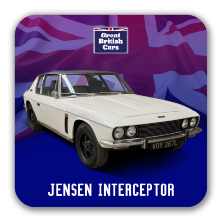 Jensen Interceptor Square Coasters with Cork Back