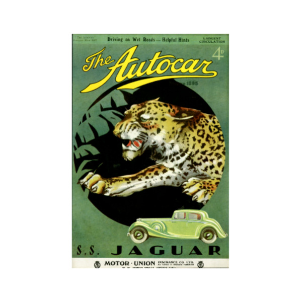 1937 SS Jaguar Autocar Cover Sublimation Photo Print 8"x12"