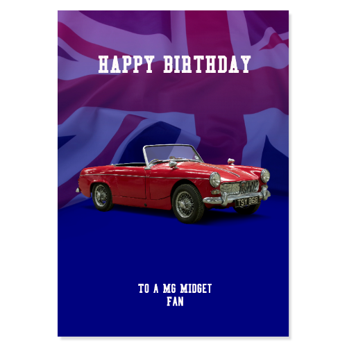 MG Midget Birthday Card