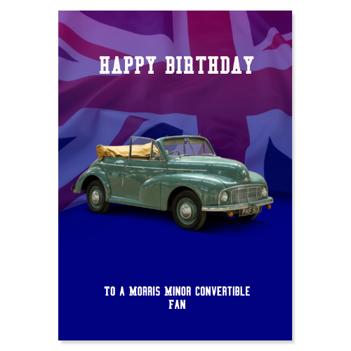 Morris Minor Convertible Birthday Card