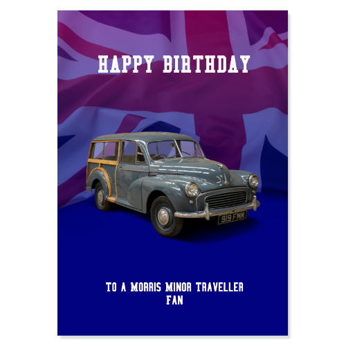 Morris Minor Traveller Birthday Card