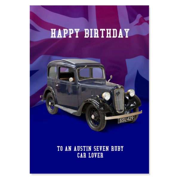 Austin Seven Ruby Birthday Card